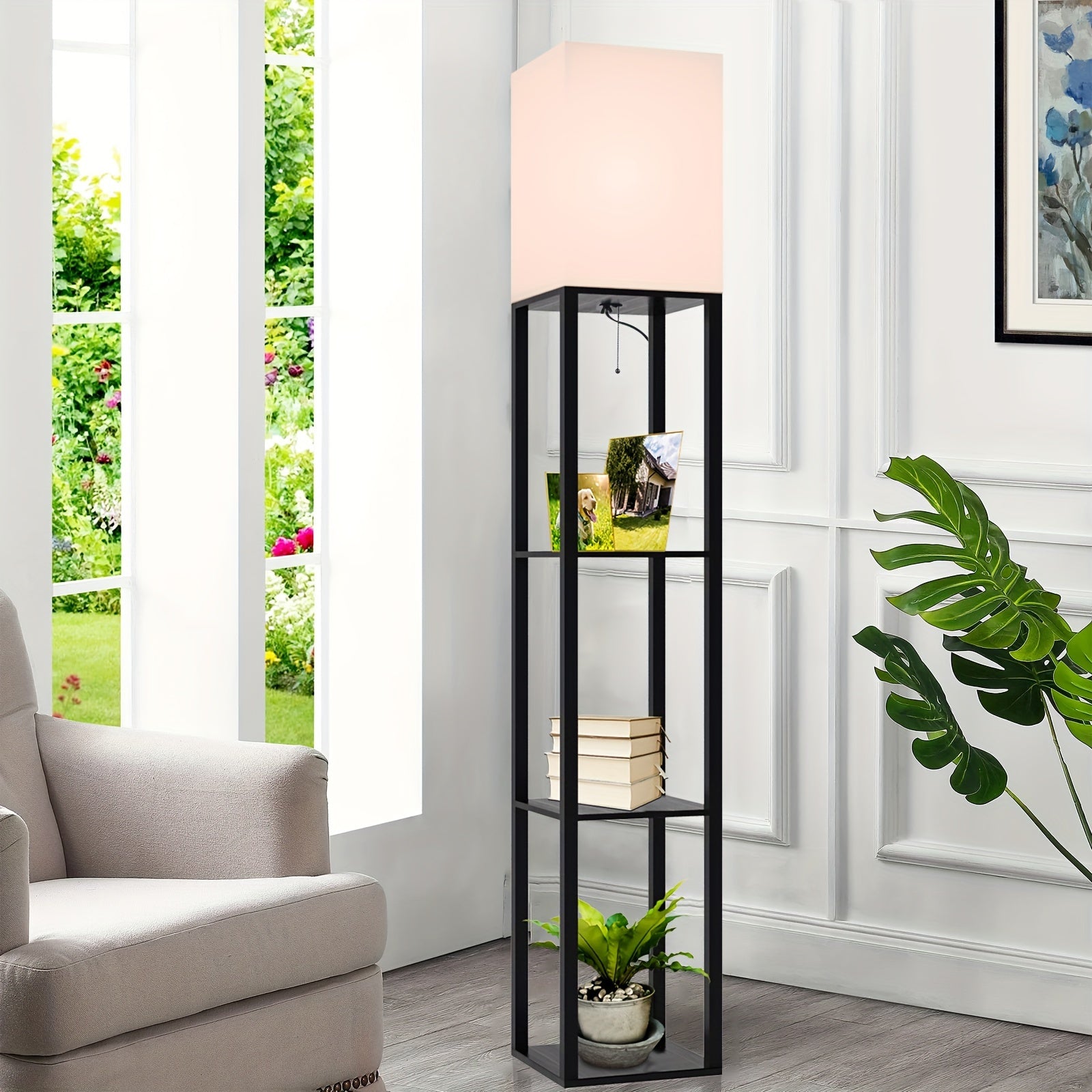 Luminária de Chão  com Prateleira