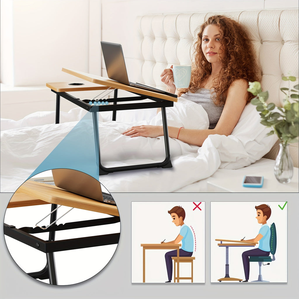 Mesa Lap Desk Versátil – Perfeita para Laptop, Café da Manhã e Trabalho Confortável