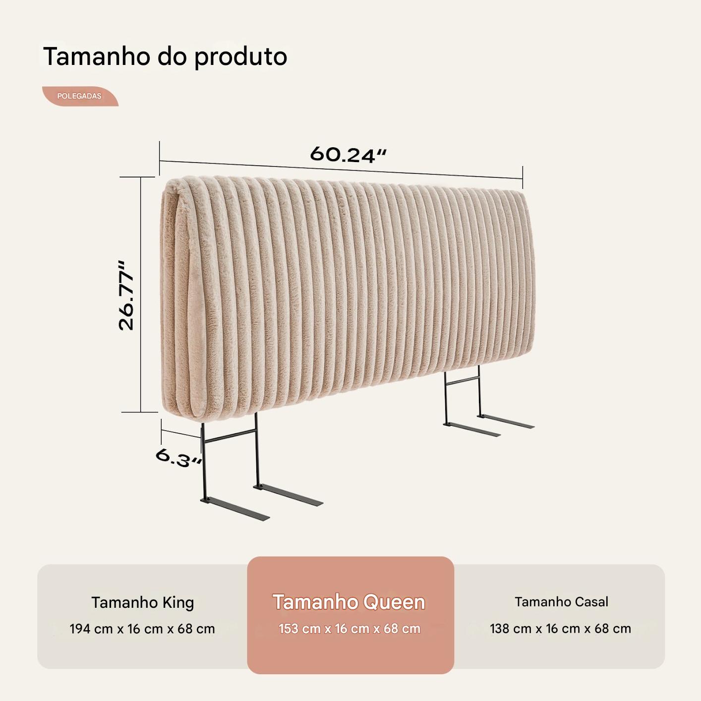 Cabeceira Estofada Ergonômica Ajustável – Espuma Premium