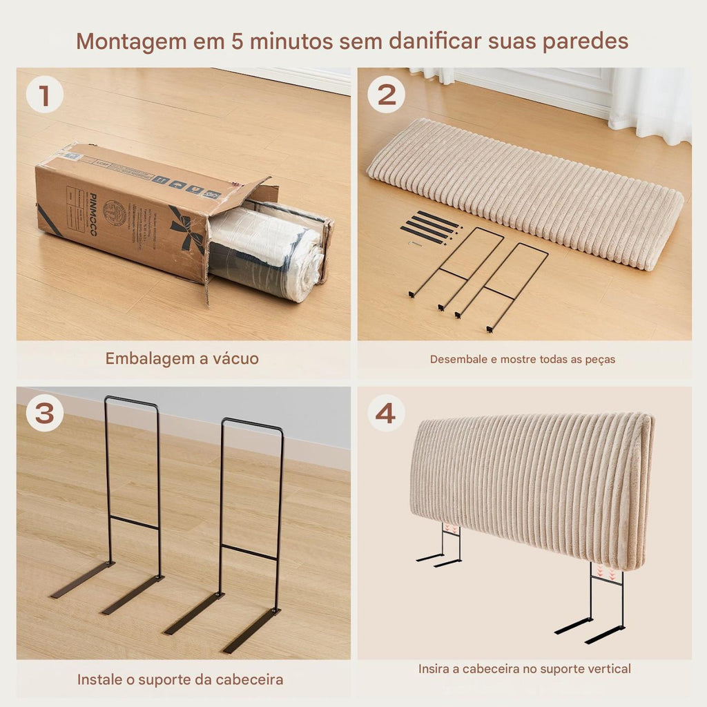 Cabeceira Estofada Ergonômica Ajustável – Espuma Premium