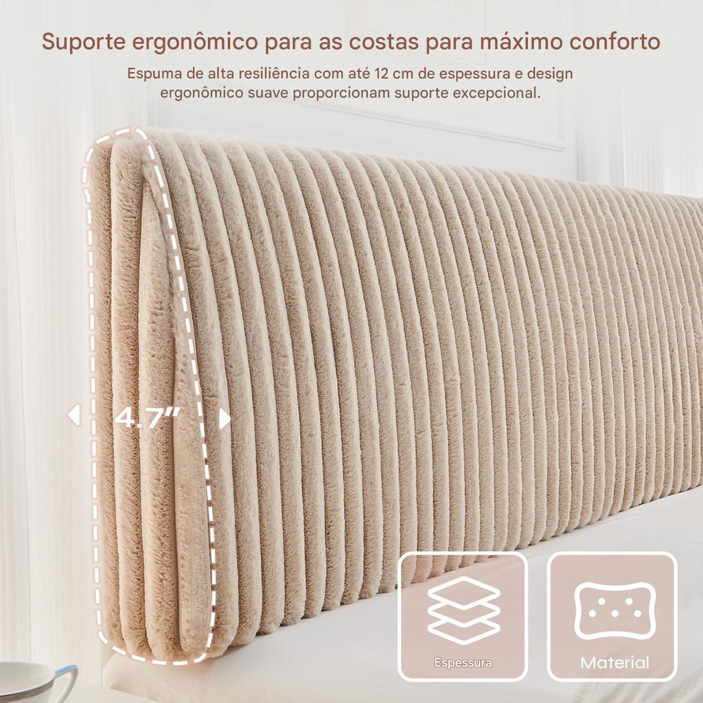 Cabeceira Estofada Ergonômica Ajustável – Espuma Premium