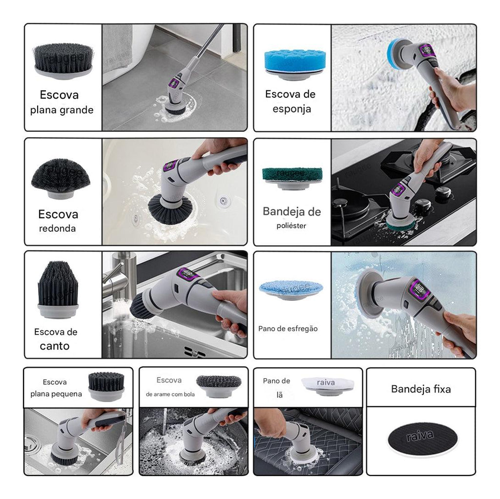 Limpeza Elétrica 10 Em 1 Escova De Limpeza Multifuncional