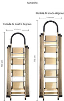 Escada Multifuncional Dobrável em Alumínio – Suporte para Roupas, Sapateira e Escada Doméstica até 150 kg