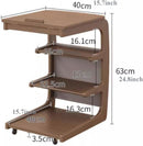 Mesa Lateral em Formato de C para sofá com Rodízios