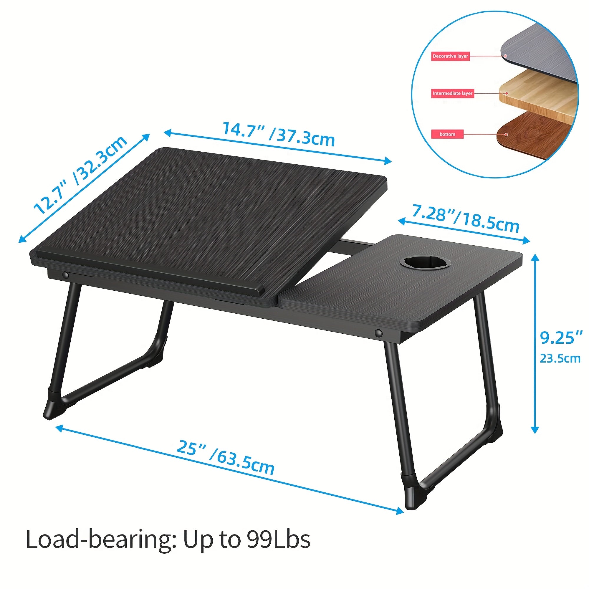 Mesa Lap Desk Versátil – Perfeita para Laptop, Café da Manhã e Trabalho Confortável