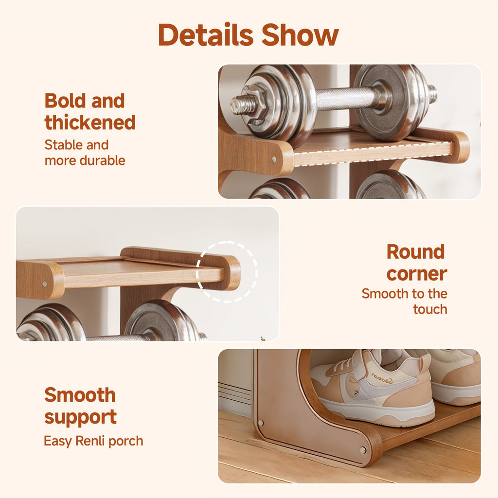 Estante de Sapatos em Bambu Natural – Armazenamento Vertical para Casa