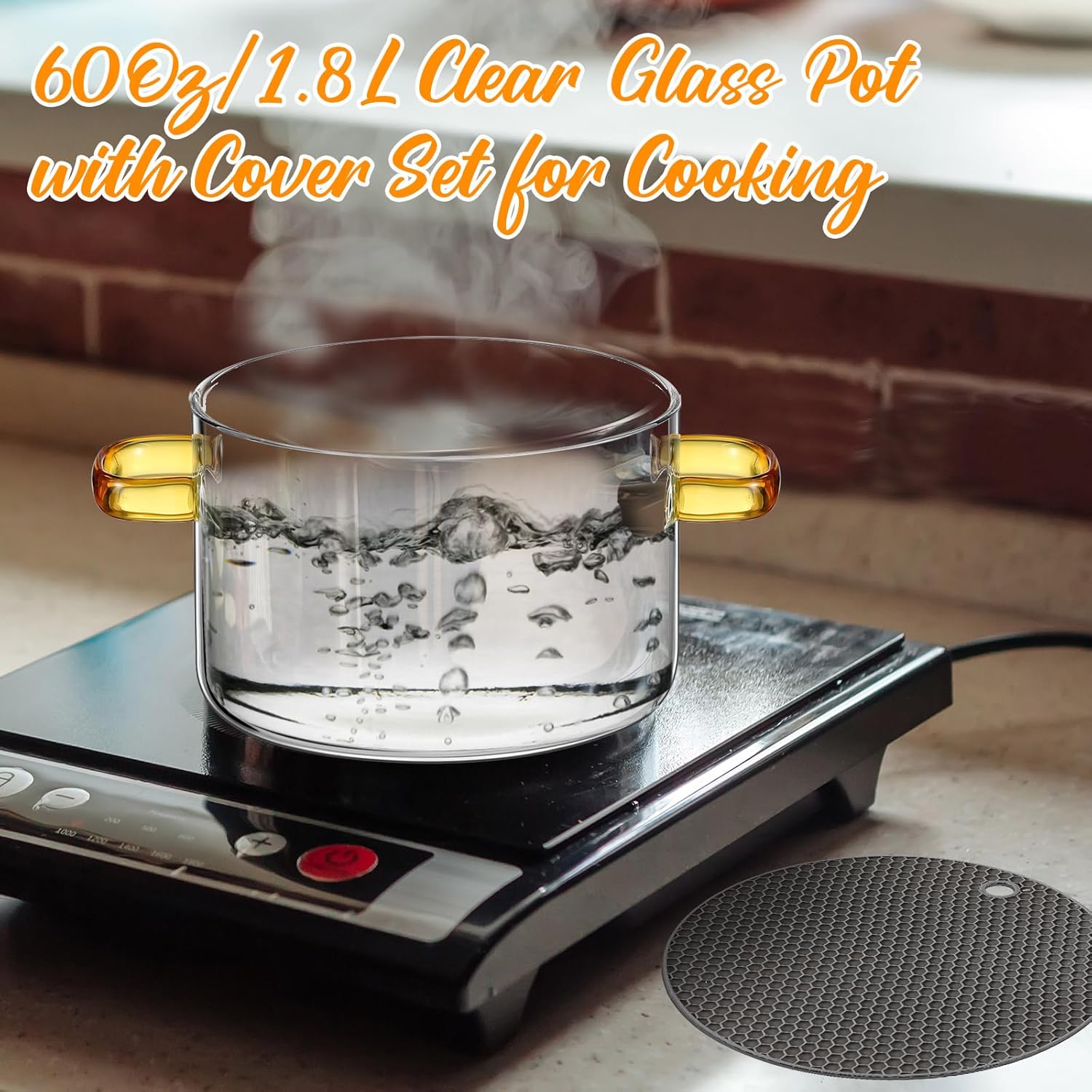 Kit 2 Panelas de Vidro Transparente para Cozinhar