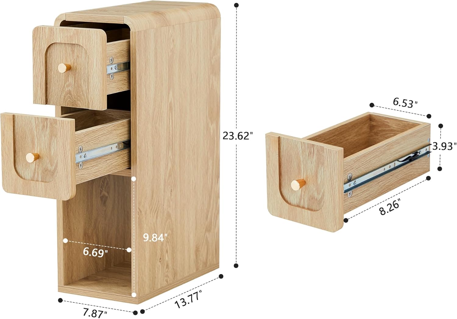 Mesa de Cabeceira Slim com 2 Gavetas