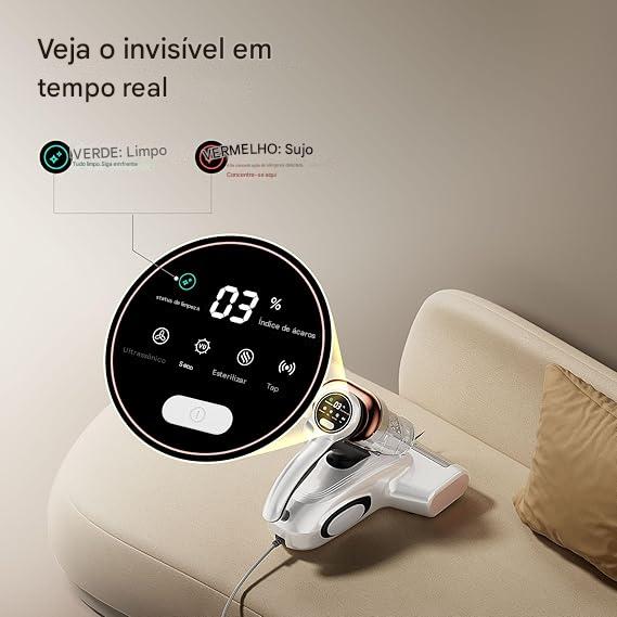 Aspirador de Ácaros com Sensor de Ácaros e Tela Digital 500W - Bivolt