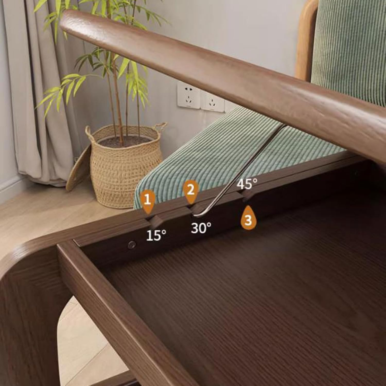 Mesa Lateral em Formato de C para sofá com Rodízios