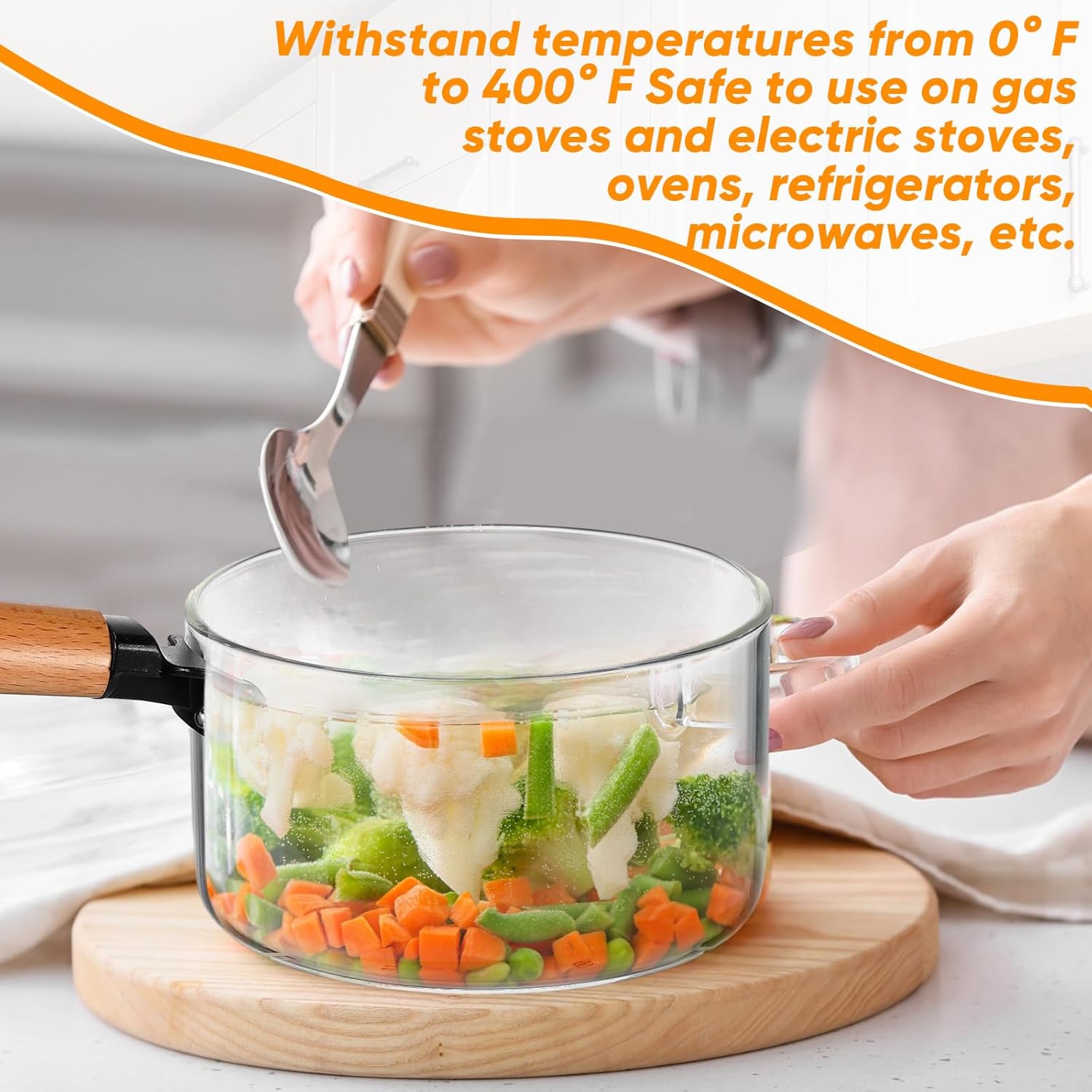 Kit 2 Panelas de Vidro Transparente para Cozinhar