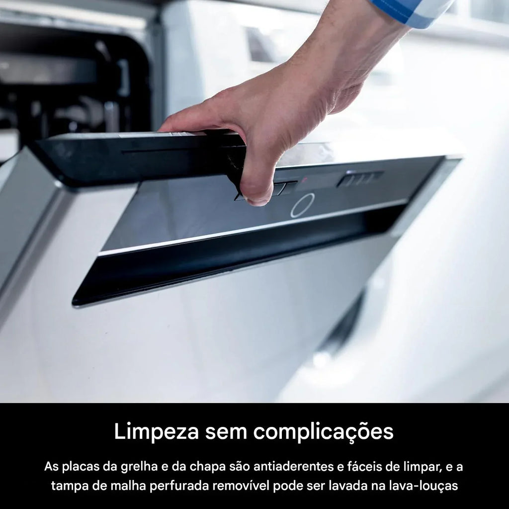 Grill Sem Fumaça para Uso Interno, Placa Antiaderente - Bivolt