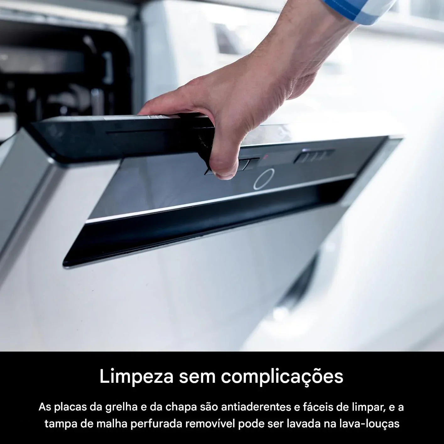 Grill Sem Fumaça para Uso Interno, Placa Antiaderente - Bivolt