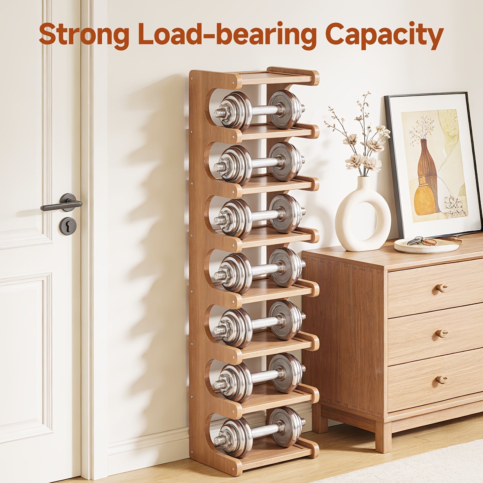 Estante de Sapatos em Bambu Natural – Armazenamento Vertical para Casa