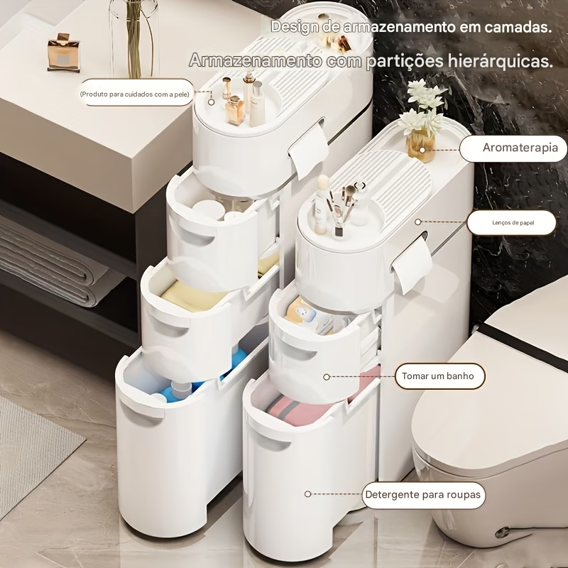 Armário de armazenamento retangular 3 e 4 Camadas