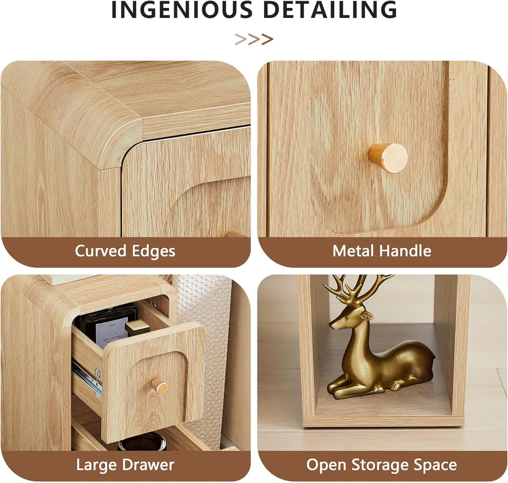 Mesa de Cabeceira Slim com 2 Gavetas