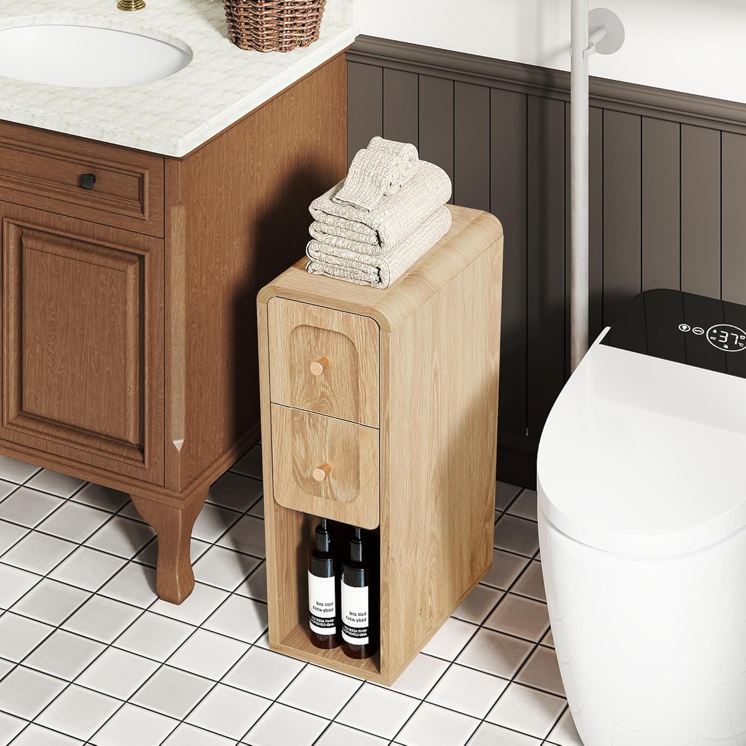 Mesa de Cabeceira Slim com 2 Gavetas