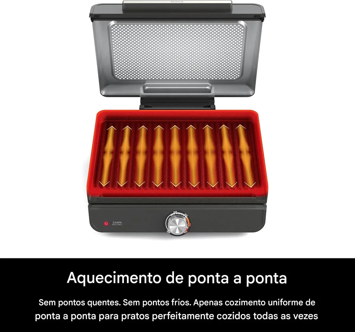 Grill Sem Fumaça para Uso Interno, Placa Antiaderente - Bivolt