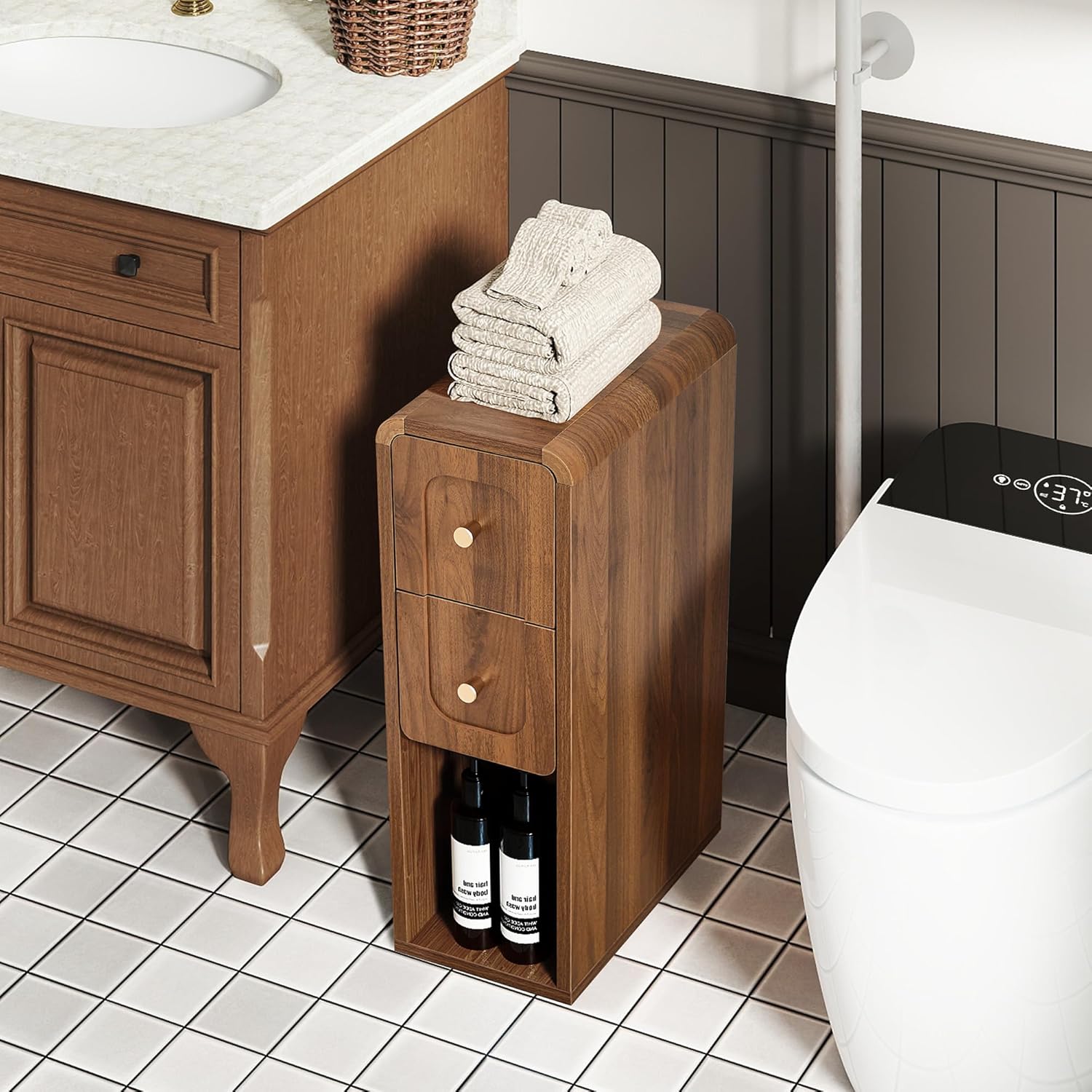 Mesa de Cabeceira Slim com 2 Gavetas