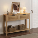 Mesa de entrada de fazenda, Mesa de console de 43 polegadas com 2 gavetas, Mesa de sofá de 2 níveis com armazenamento para sala de estar, Mesas de foyer para entrada