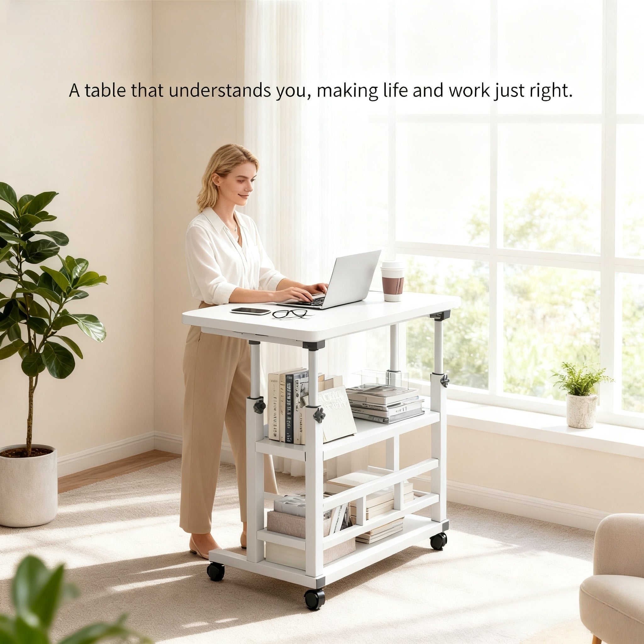 Estação de Trabalho Flexível com Ajuste de Altura – Mesa de Escritório Moderna e Funcional