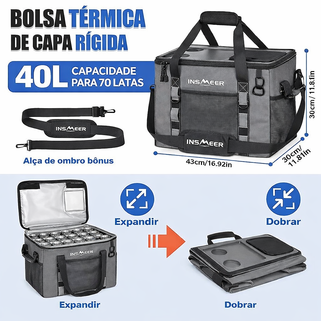 BOLSA TÉRMICA INSMEER DOBRÁVEL 40L