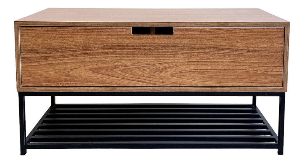 Banco Sapateira Recamier Armário Balcão com Porta Moveline Interiores Cor Freijó