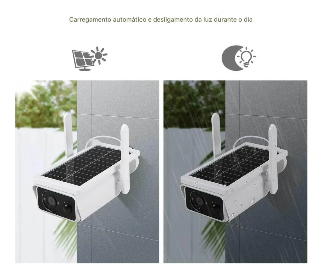 Câmera de Segurança Solar 1080p – Alertas Instantâneos no Celular