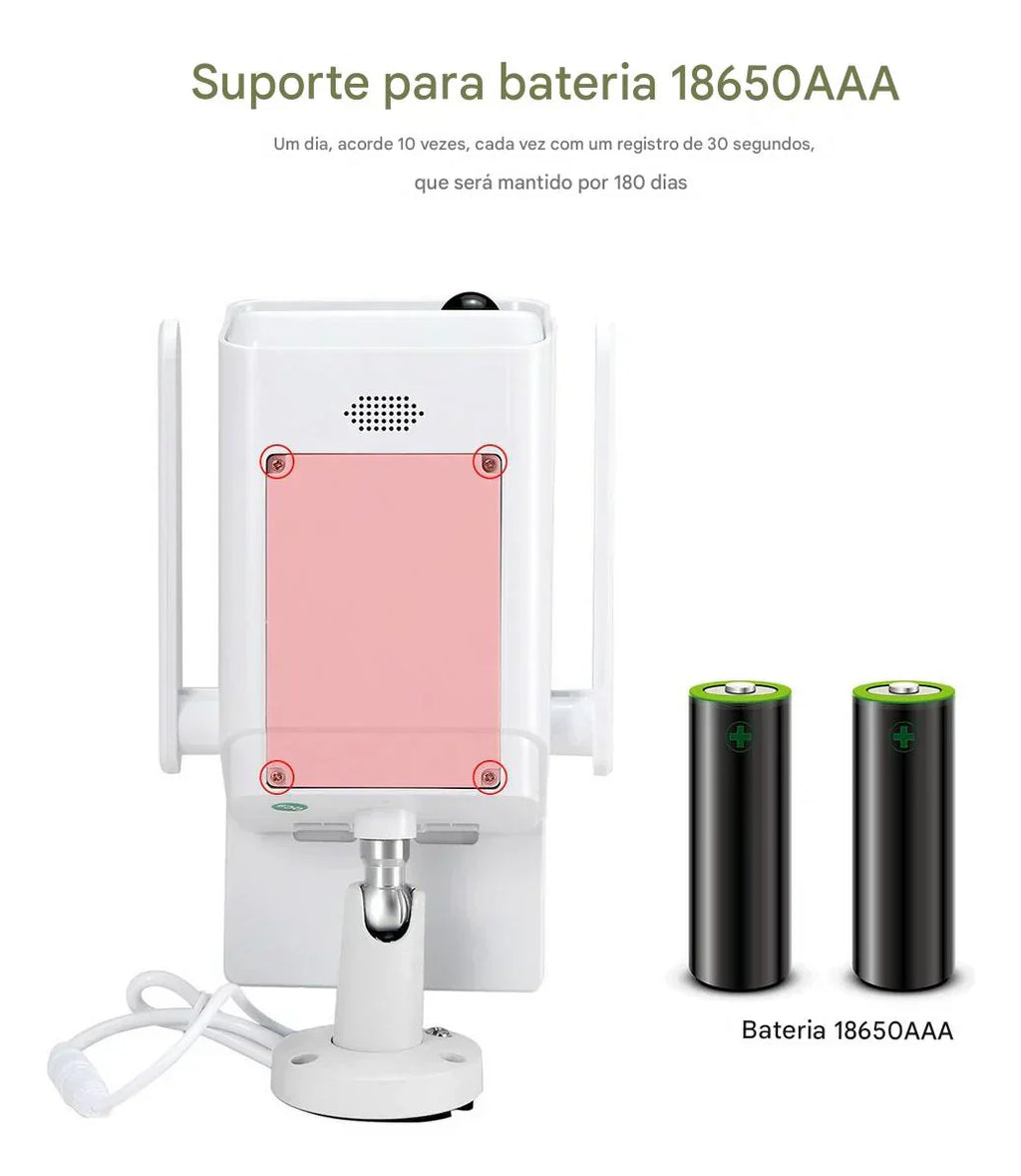 Câmera de Segurança Solar 1080p – Alertas Instantâneos no Celular