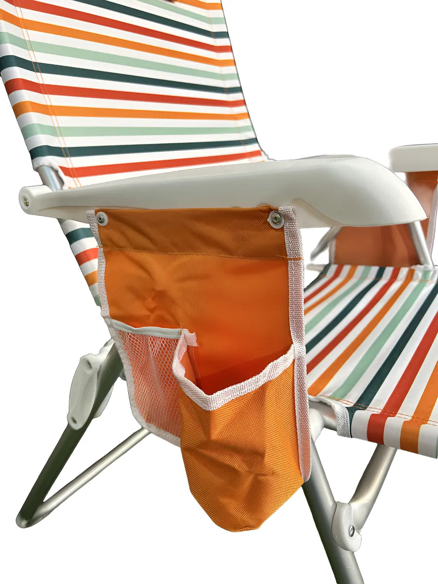 Cadeira Reclinável de Praia Alta Capri Camping Piscina