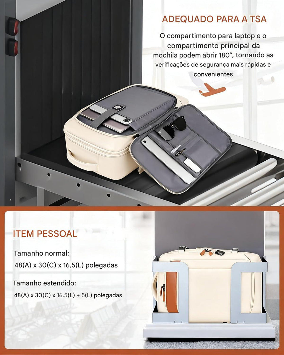 Mochila de Viagem Feminina VersaBag + 3 Necessaires GRÁTIS