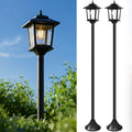 2 Unidades de Lâmpadas Solares de Poste de 63 Polegadas, Luzes de Poste para Exterior, Decorações de Natal, Luzes de Poste para Jardim, Pátio, Gramado, Caminho, Entrada, Porta da Frente/Traseira, Branco Quente, Lâmpada Substituível