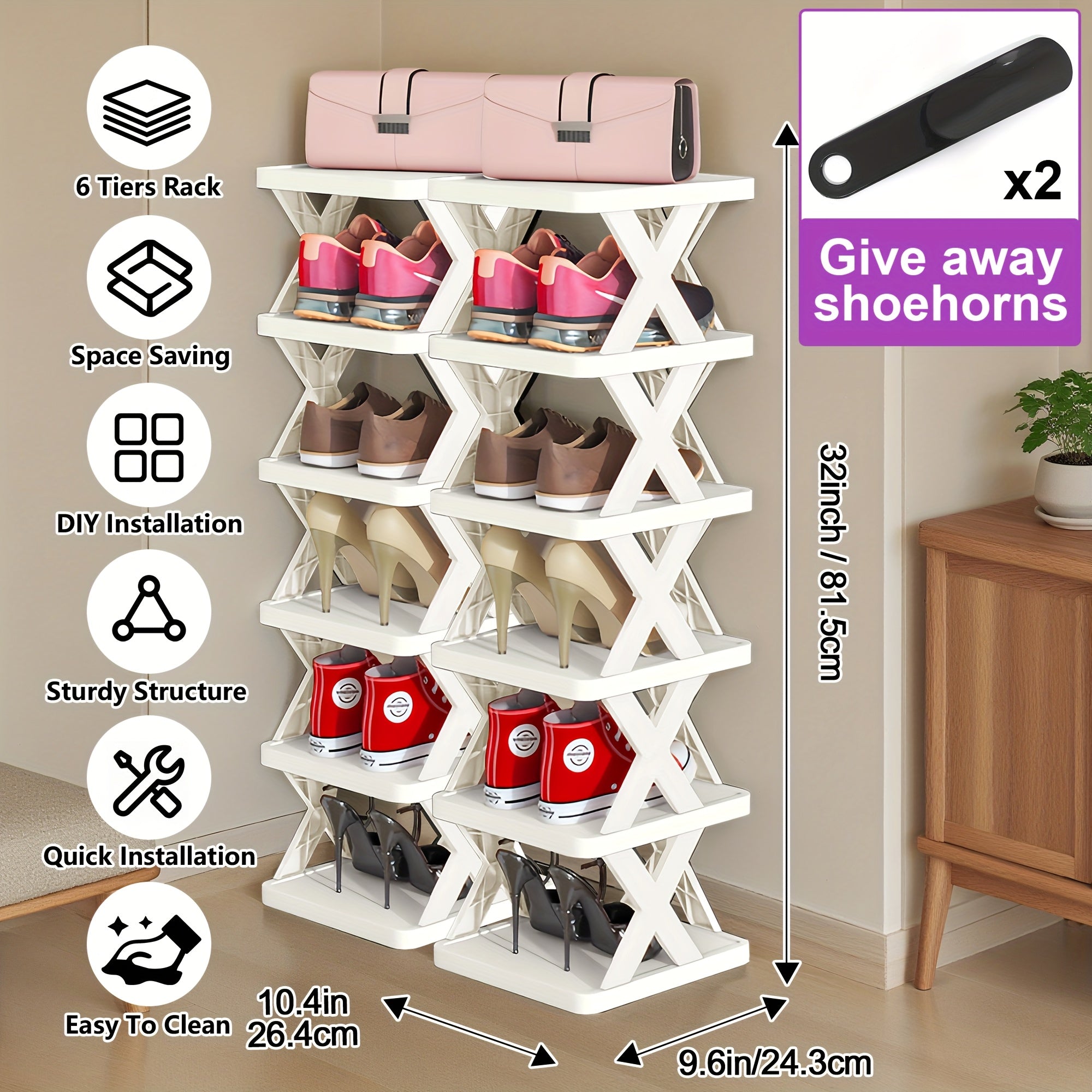 Organizador Vertical de Sapatos com 96 Níveis – Economia Máxima de Espaço