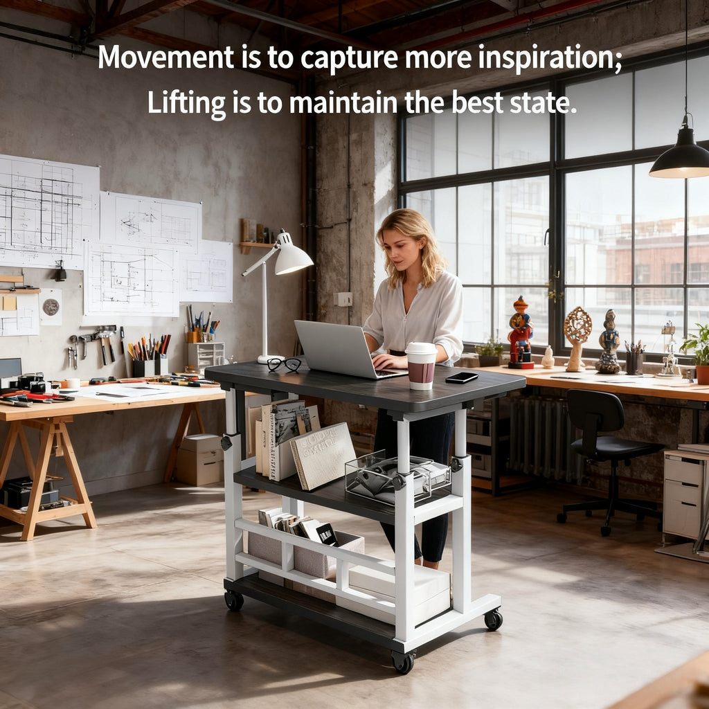 Estação de Trabalho Flexível com Ajuste de Altura – Mesa de Escritório Moderna e Funcional