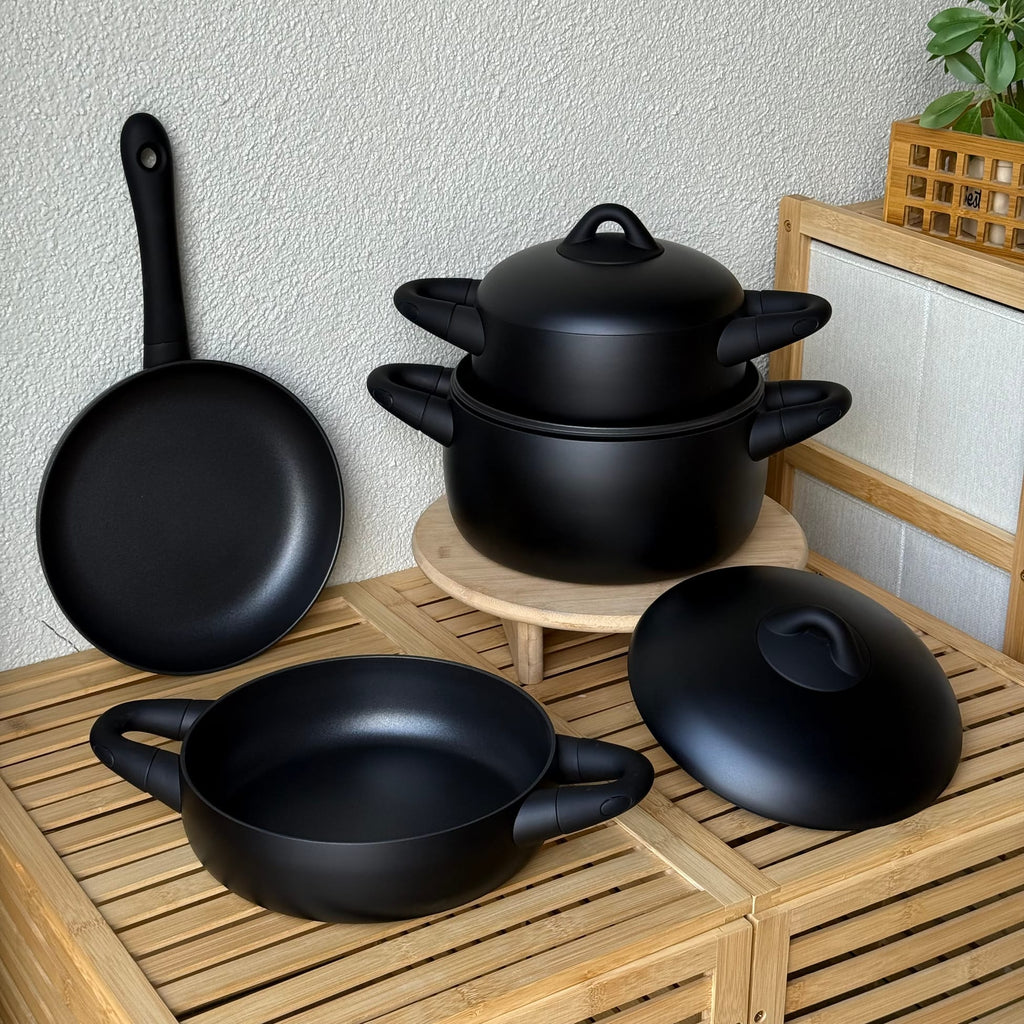 Jogo de Panelas Dolce de 7 Peças com Corpo Revestido em Ferro Fundido