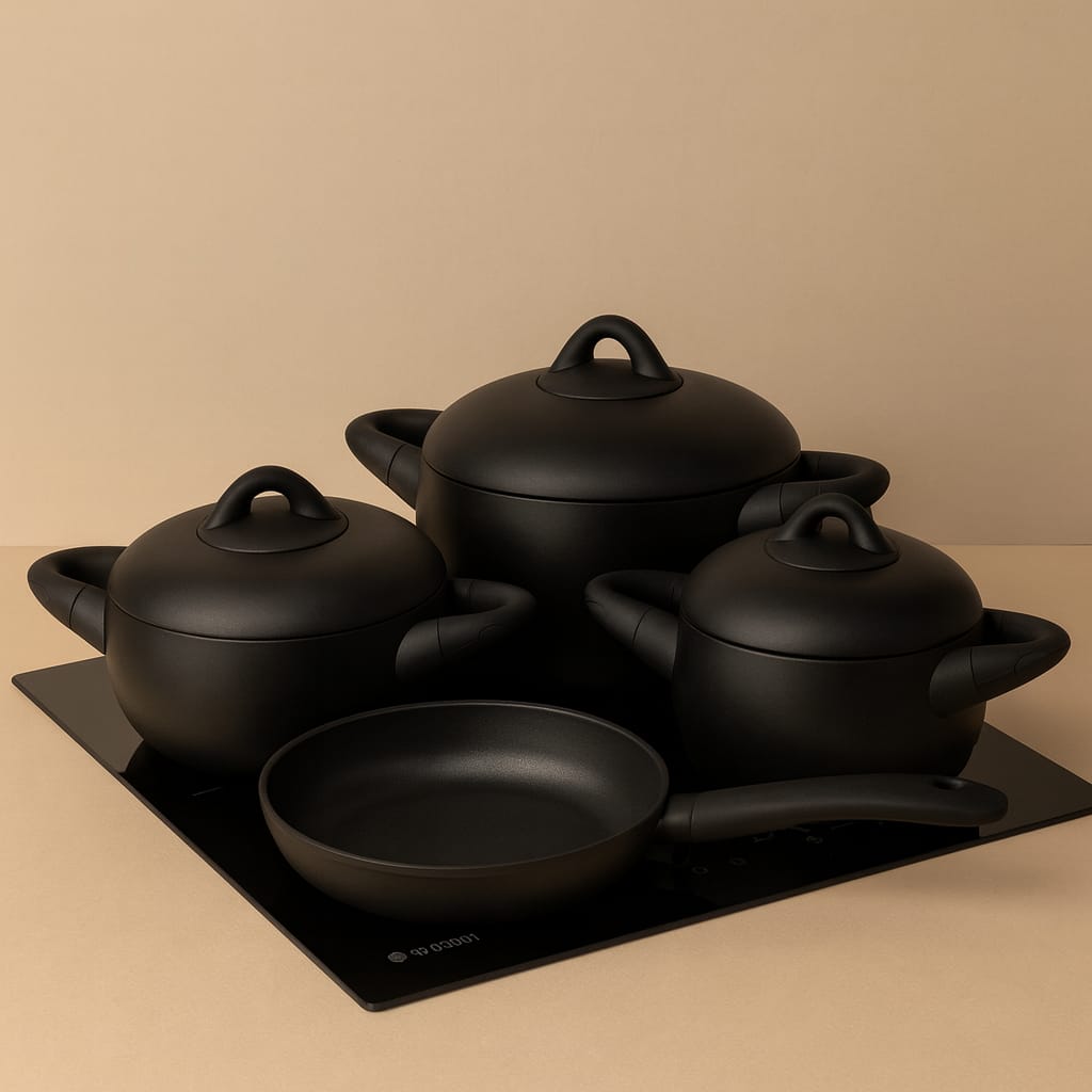 Jogo de Panelas Dolce de 7 Peças com Corpo Revestido em Ferro Fundido