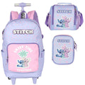 Kit Mochila Rodinhas Stitch Lancheira e Estojo