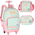 Kit Mochila Rodinhas Stitch Lancheira e Estojo